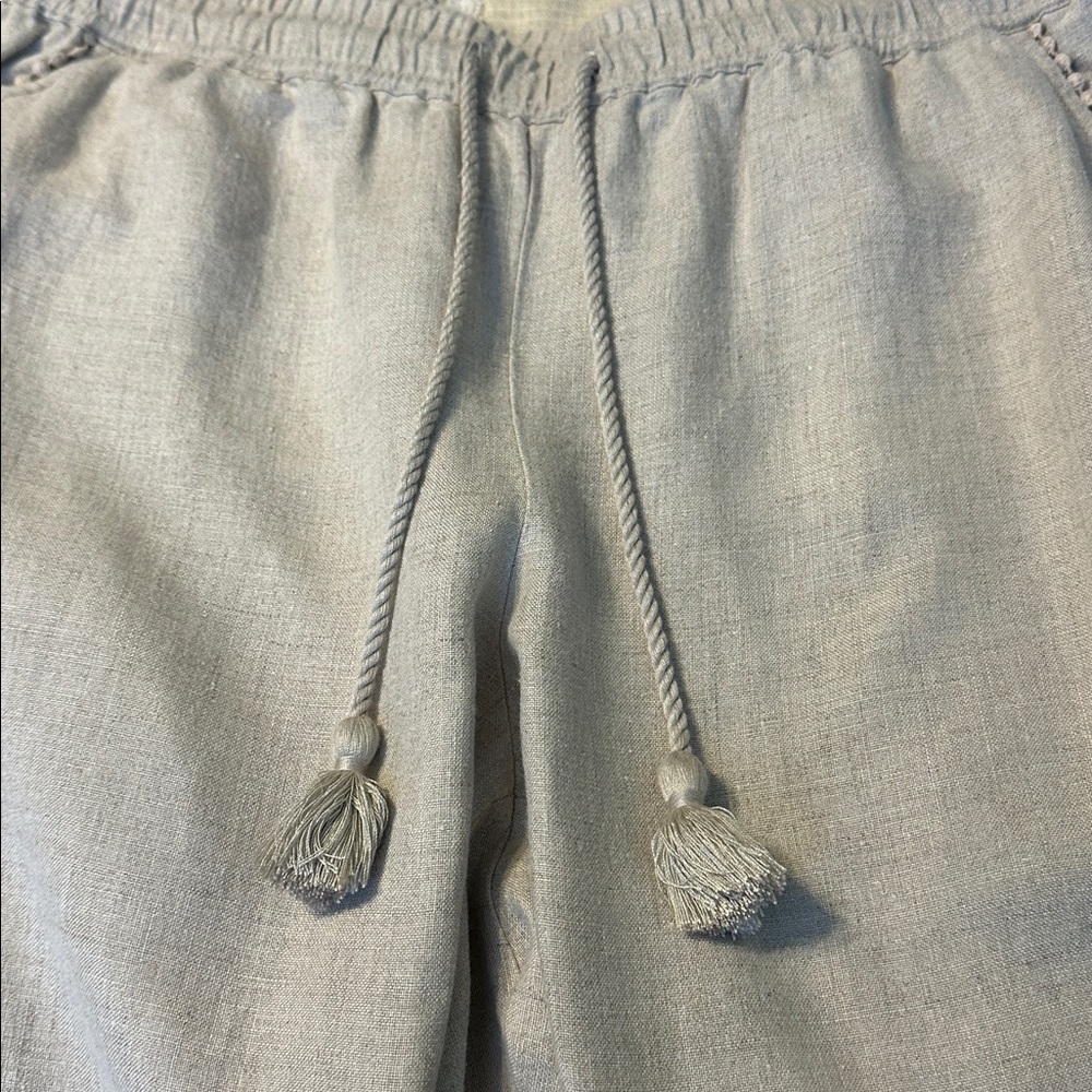NWT Talbots Womens Natural Linen Draw String Capri Pants Size 16W - Picture 10 of 13